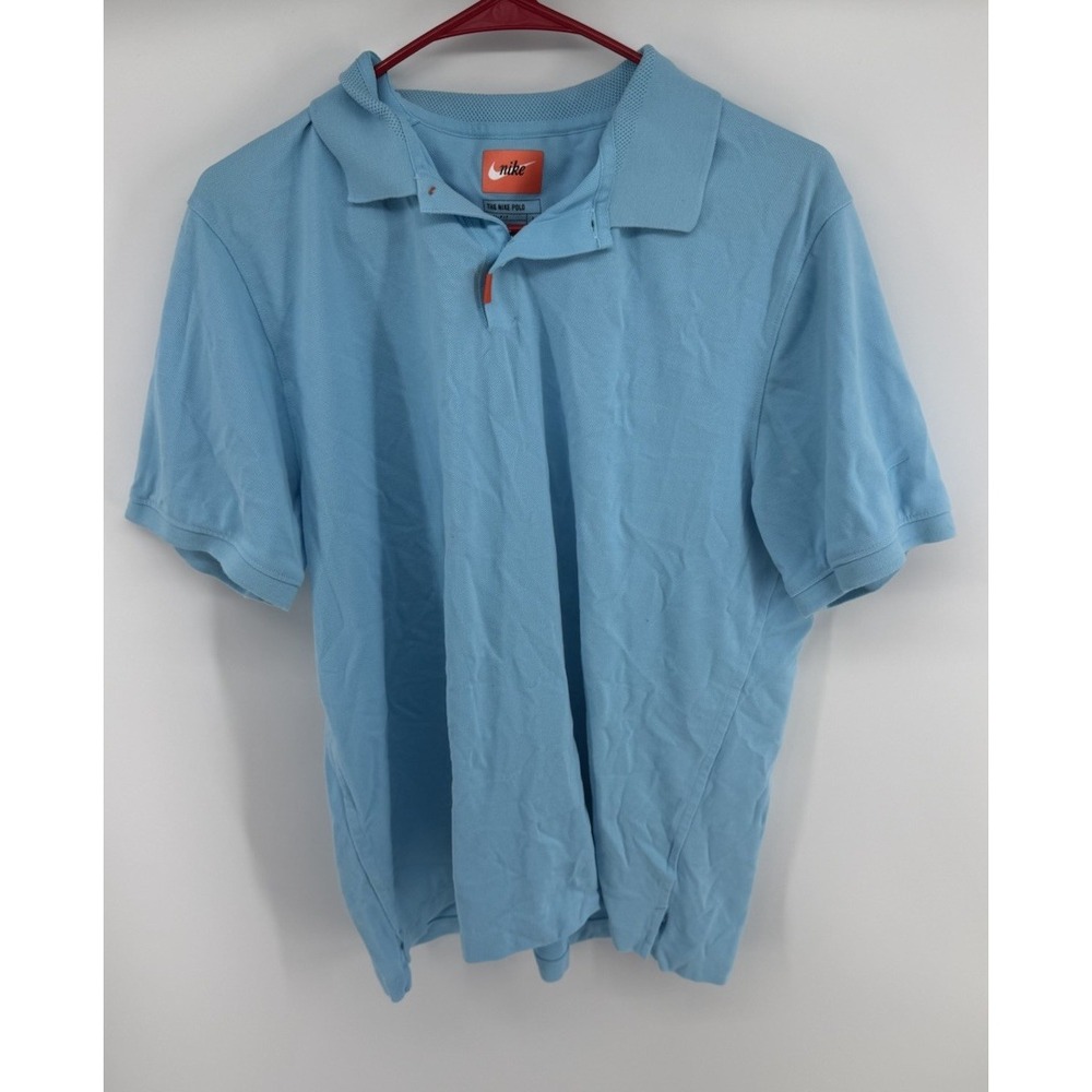 Nike The Nike Polo Dri-FIT Men Large Blue Short Sleeve Golf Polo Shirt SEE PICS